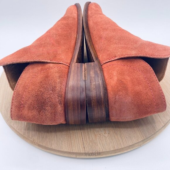 Frye Rowen Boots Womens 8.5 Peach Suede Pull On Ankle Western - Picture 9 of 12